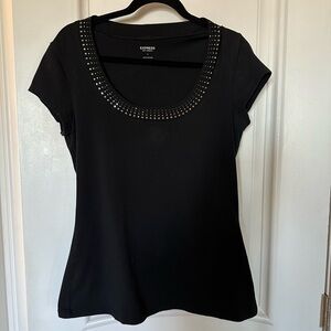 Express Black Women's Top with Stud Accents